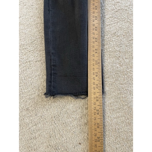 Madewell Women's Jeans Size 28 9" High Rise Skinny Black Distressed Denim Youth - Picture 5 of 8
